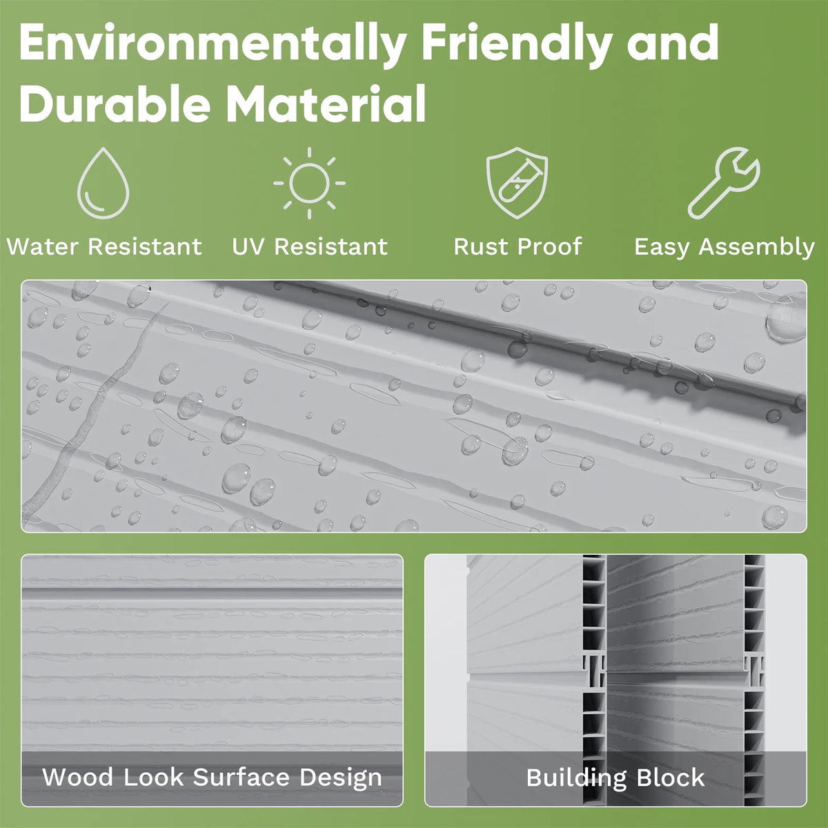 Abri de rangement extérieur Patiowell 5x4 pi, Abri de rangement en résine avec plancher, fenêtre et porte verrouillable pour meubles de patio, outils de jardin et vélo, Blanc