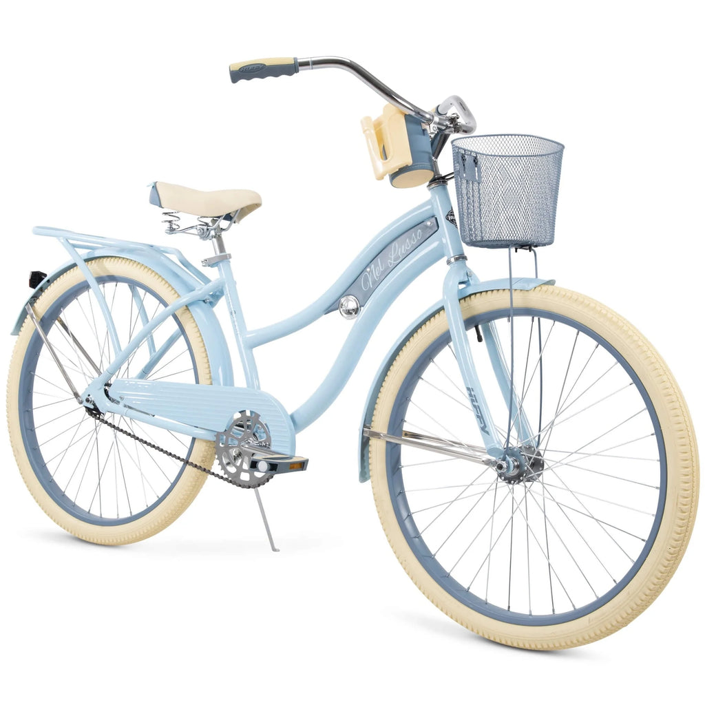 Vélo cruiser Nel Lusso Classic avec cadre à ajustement parfait, pour femme, bleu clair, 26 pouces