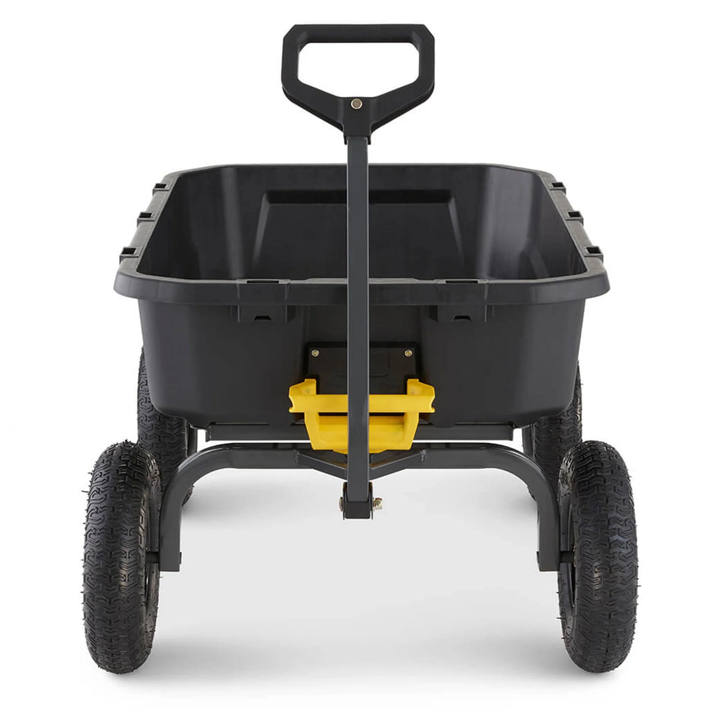 Chariot à benne Gorilla Carts en poly de 12 pi³, avec dispositif de dégagement rapide, capacité de 1 600 lb, noir