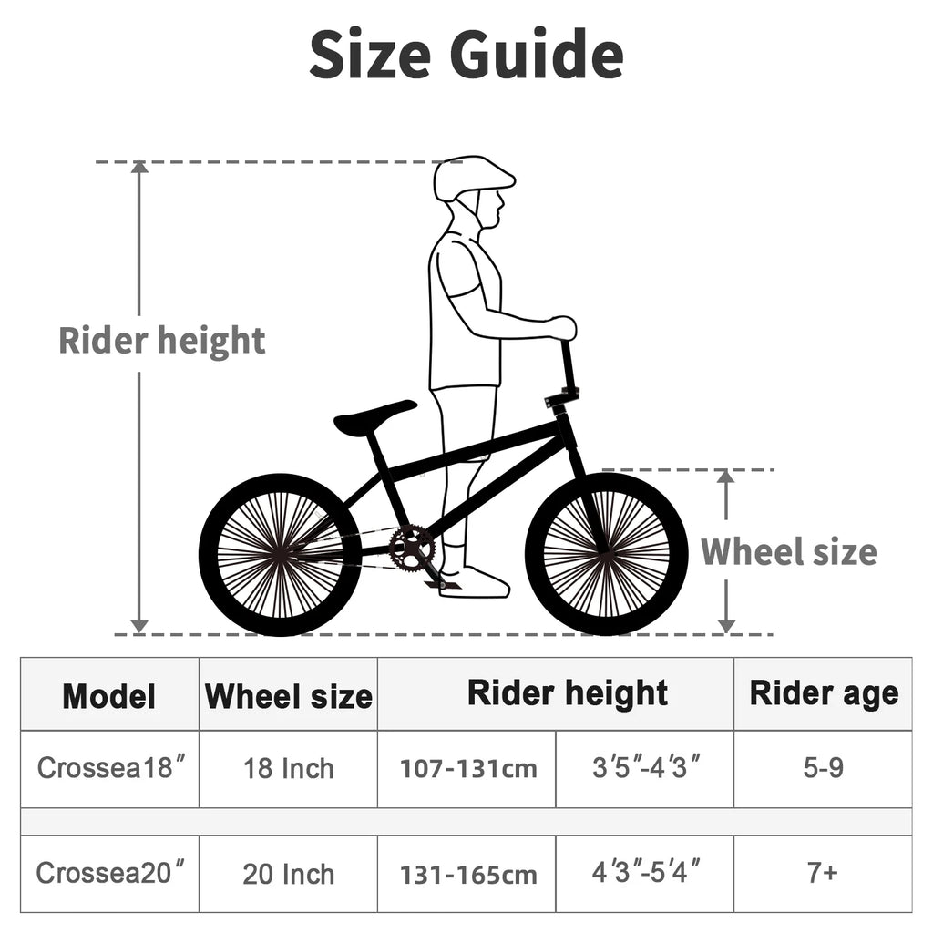 cubsala 20 Vélo BMX Freestyle pour enfants de 6 à 14 ans, garçons et filles, avec 4 cales, noir avec pneus rouges