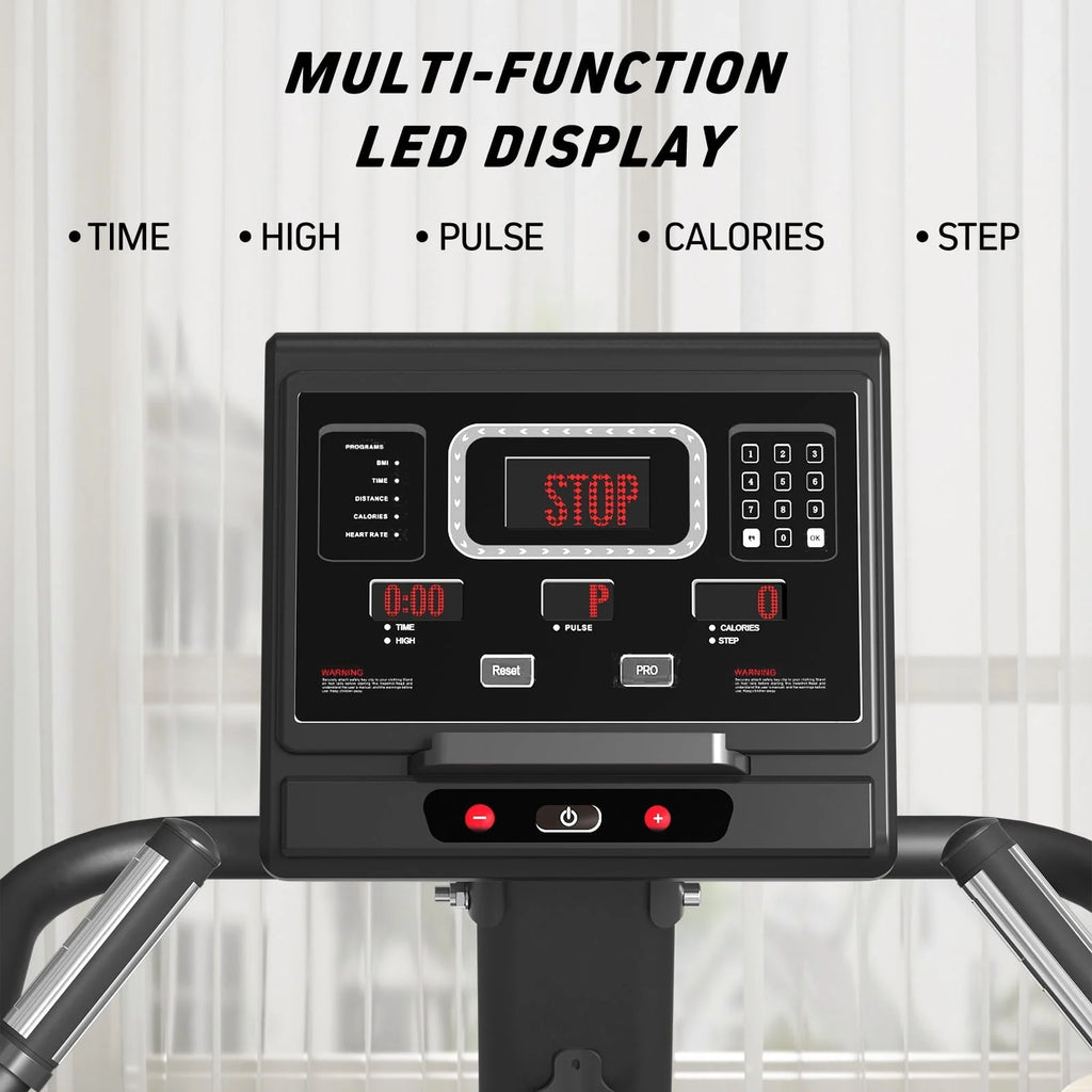 Stairmaster, simulateur d'escalier syedee avec écran LED, appareil de fitness StepMill avec 12 programmes d'entraînement, machine à marches 200 kg, 24-164 marches/minute (blanc)