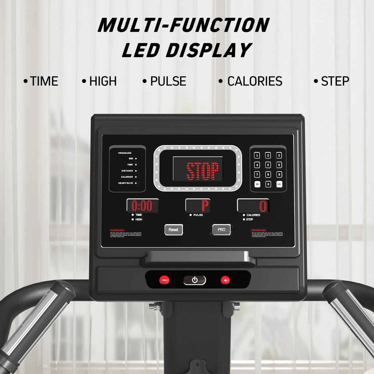 Stairmaster, simulateur d'escalier syedee avec écran LED, appareil de fitness StepMill avec 12 programmes d'entraînement, machine à marches 200 kg, 24-164 marches/minute (blanc)