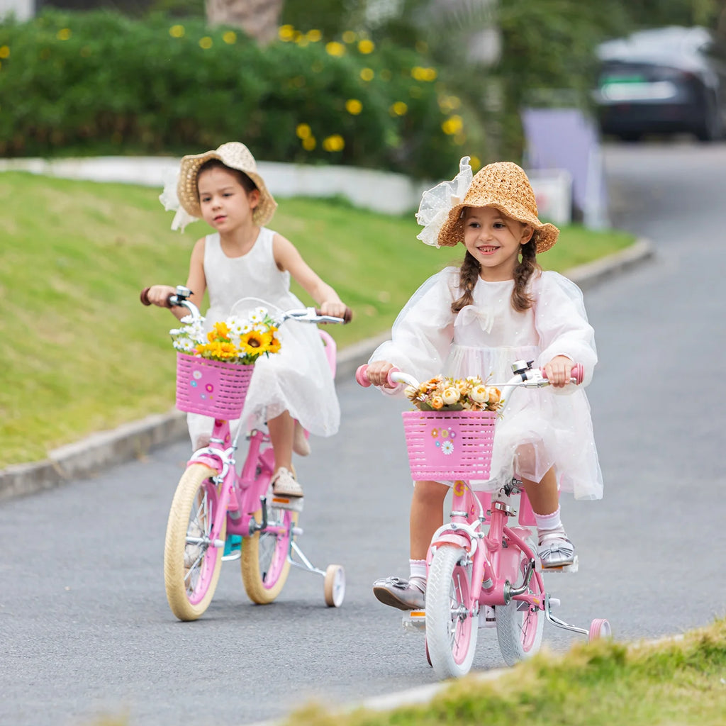 Vélo pour filles Glerc Maggie de 12 pouces pour enfants de 2 à 4 ans, Pêche