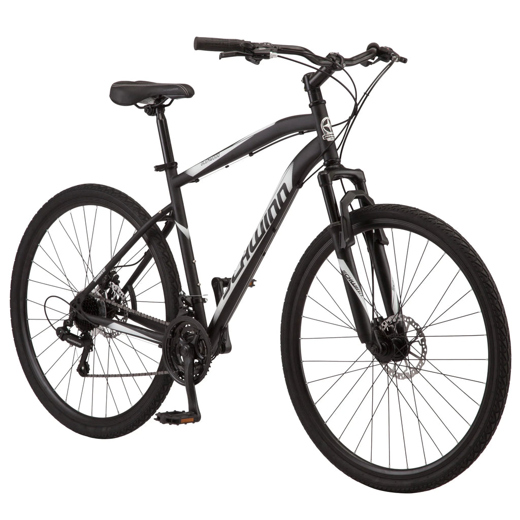 Vélo hybride Schwinn 700c Glenwood, Adultes +14 ans, Noir, 21 Vitesses