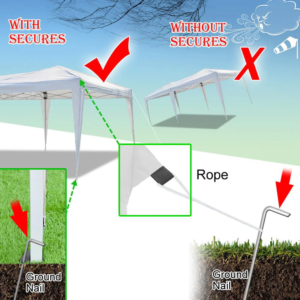 Tente de réception pop-up extérieure Zimtown 10' x 20', chapiteau pour mariage avec 6 parois