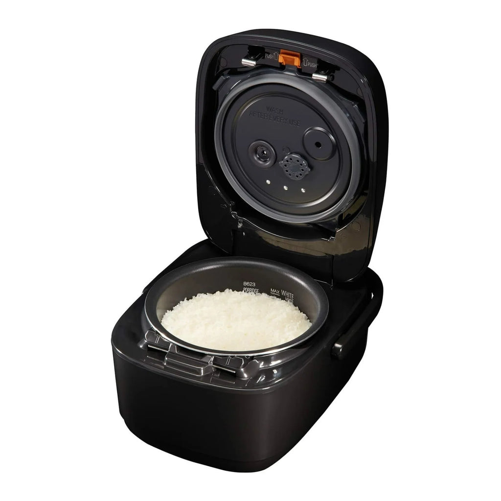 Cuiseur à riz à induction chauffante sous pression avec fonction maintien au chaud Zojirushi NW-JEC10BA, capacité de 5,5 tasses (noir)