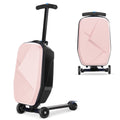 Valise à roulettes Advwin pour enfants et adultes, valise rigide sur laquelle les enfants de 4 à 15 ans peuvent rouler, bagage cabine multifonction léger et pliable avec roulettes, pour enfants et adolescents, rose