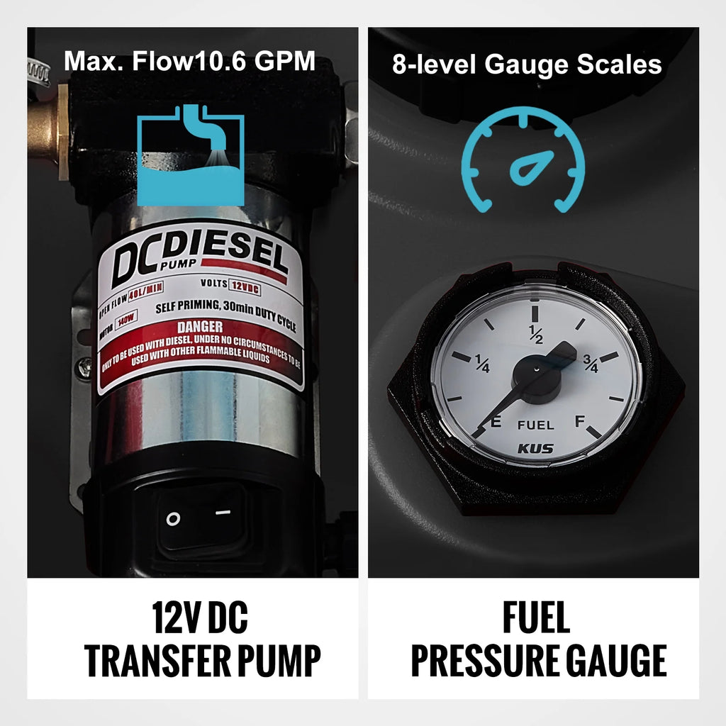VEVOR Portable Diesel Tank, 116 Gallon Capacity & 10 GPM Flow Rate, Diesel Fuel Tank with 12V Electric Transfer Pump and 13.1ft Rubber Hose, PE Diesel Transfer Tank for Easy Fuel Transportation, Red