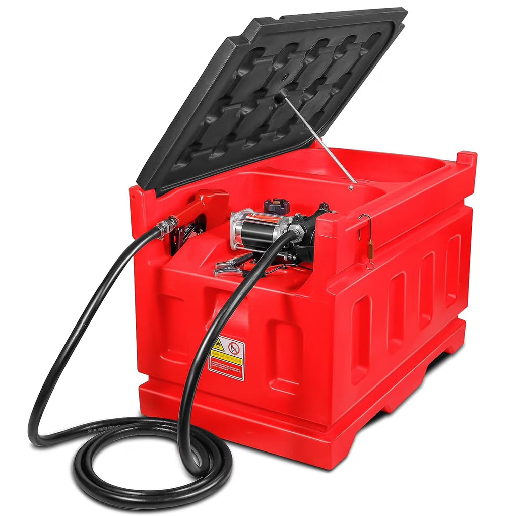 Réservoirs de carburant portables de 48 gallons avec pompe de transfert de carburant à essence 12 V CC 15 GPM
