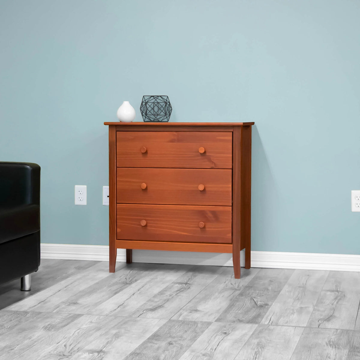 Commode Adeptus Easy Pieces en bois massif à 4 tiroirs - Blanc