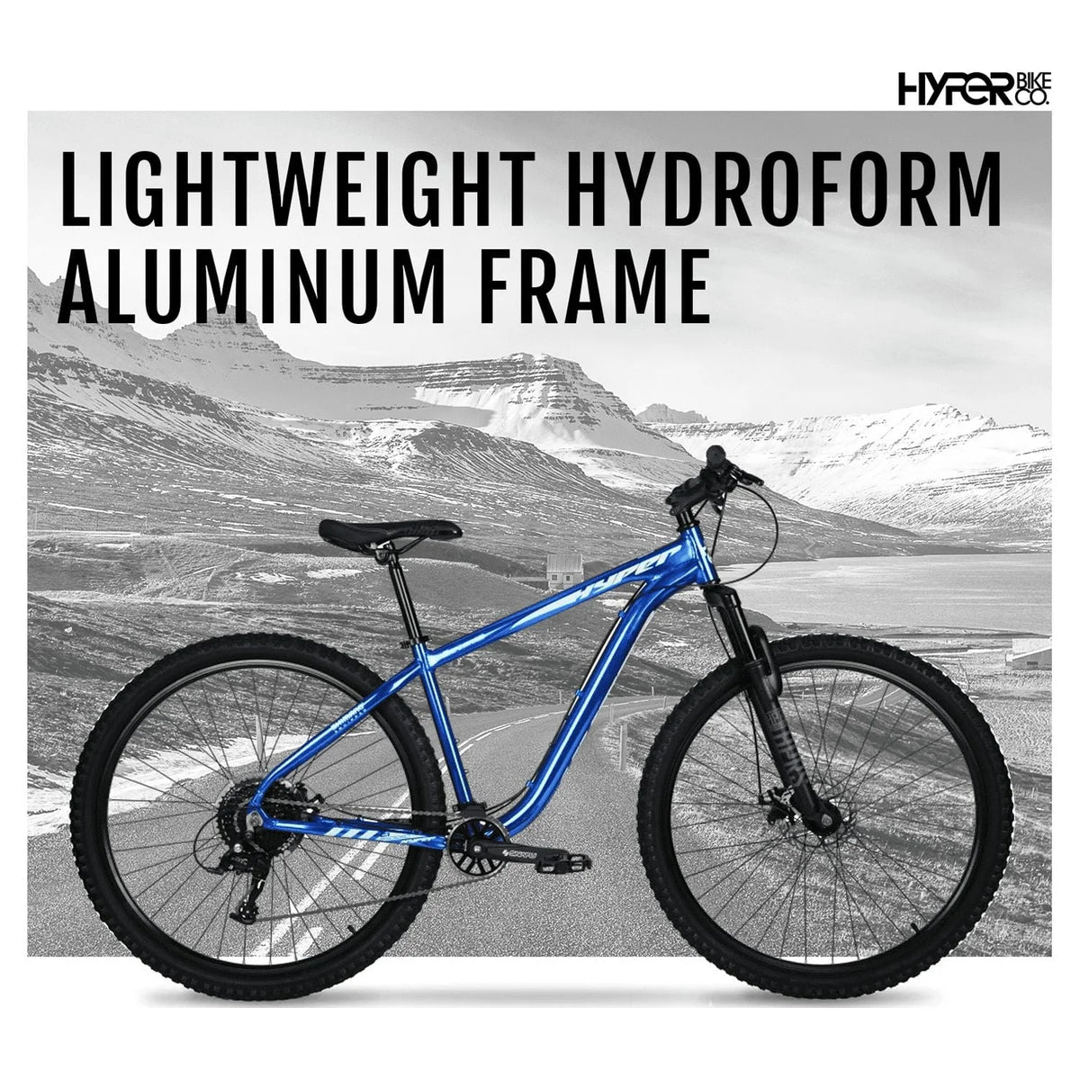Vélo tout-terrain Hyper Bicycle Men's 29 Explorer, cadre rigide, bleu