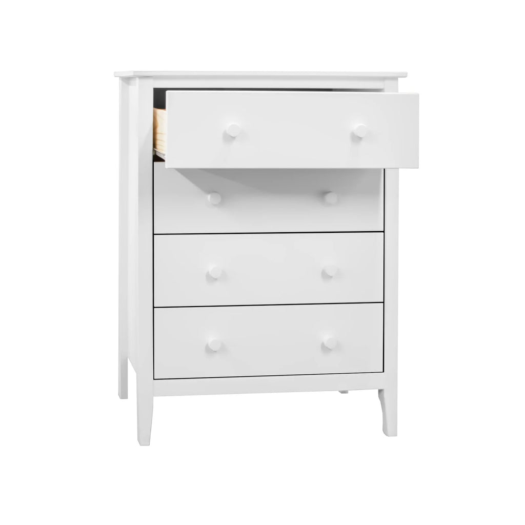 Commode Adeptus Easy Pieces en bois massif à 4 tiroirs - Blanc