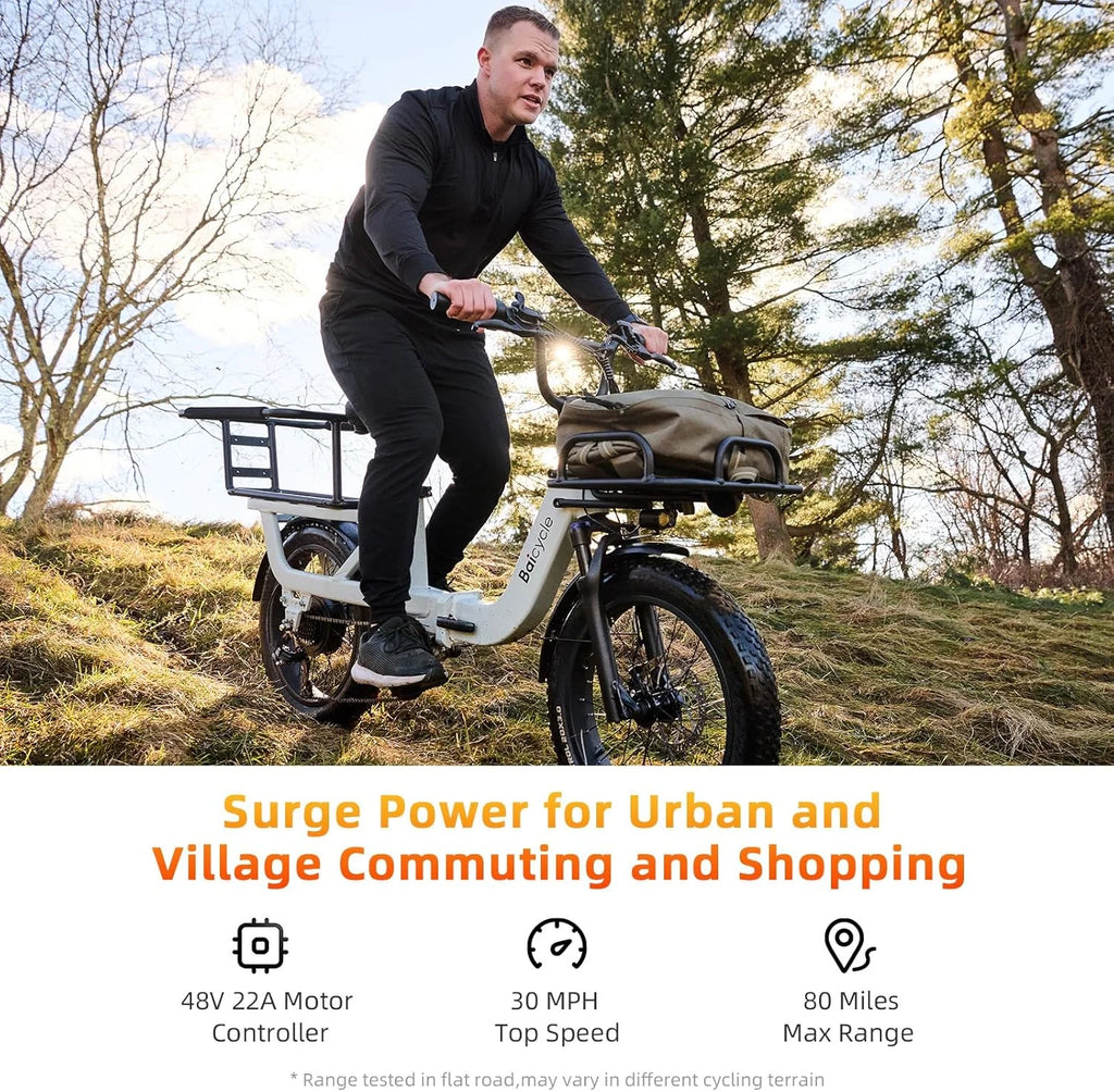 Vélo électrique pour adultes avec moteur de 1500 W en crête, 80 miles d’autonomie maximale, 7 vitesses, batterie amovible de 750 Wh, vélo électrique pliant avec pneus larges de 20 pouces, suspension intégrale et certification UL