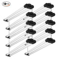 Lot de 10 lampes d’atelier à LED BENTISM, 4 pi, 40 W, raccordables, 4 500 lm, montage en saillie ou suspendu, 59 po, avec cordon d’alimentation et interrupteur marche/arrêt, pour garage, entrepôt, atelier à domicile ou bureau
