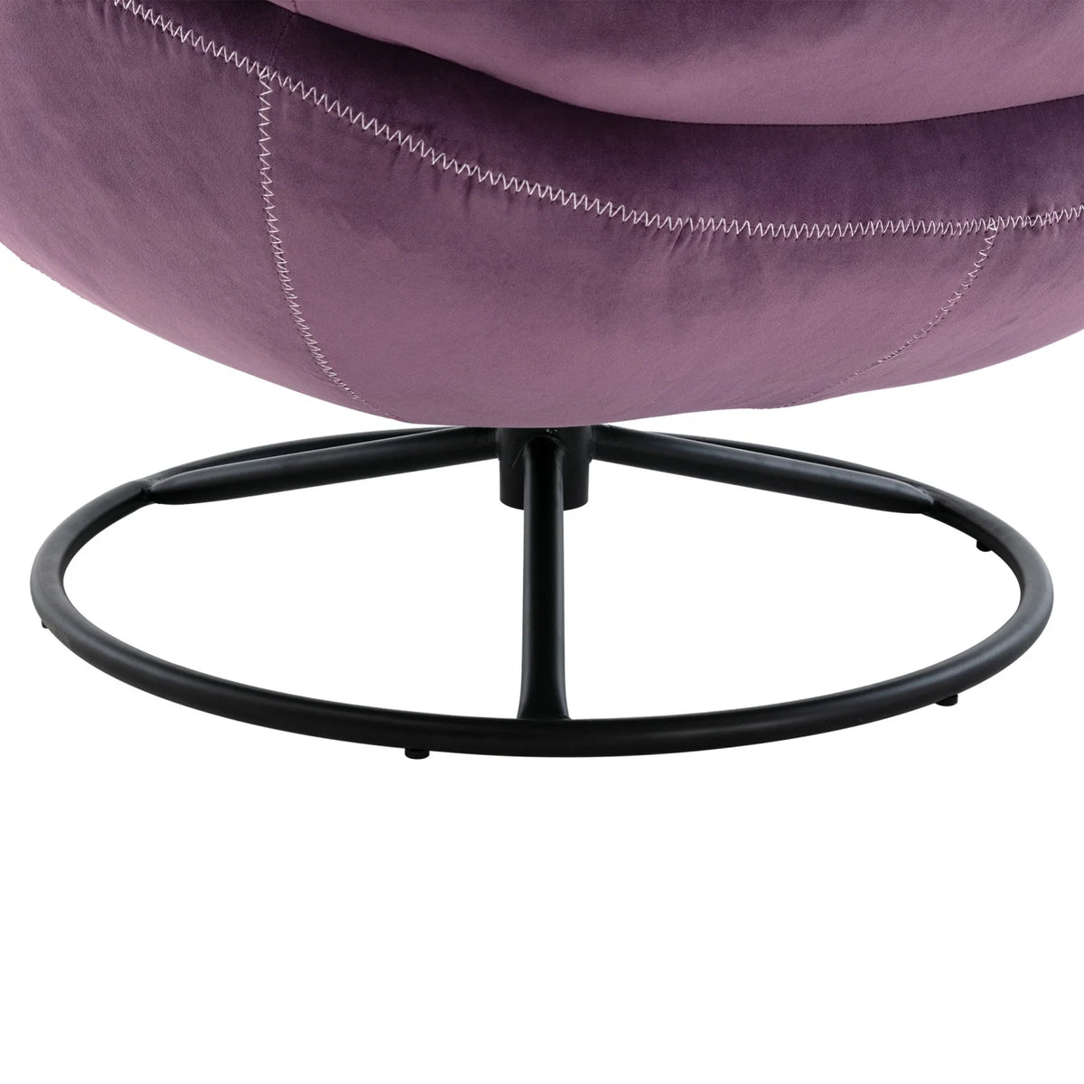 Fauteuil d'appoint pivotant en velours avec pouf, fauteuil méridienne moderne avec structure en métal et repose-pieds, fauteuil confortable pour la lecture, salon, chambre, bureau, bleu