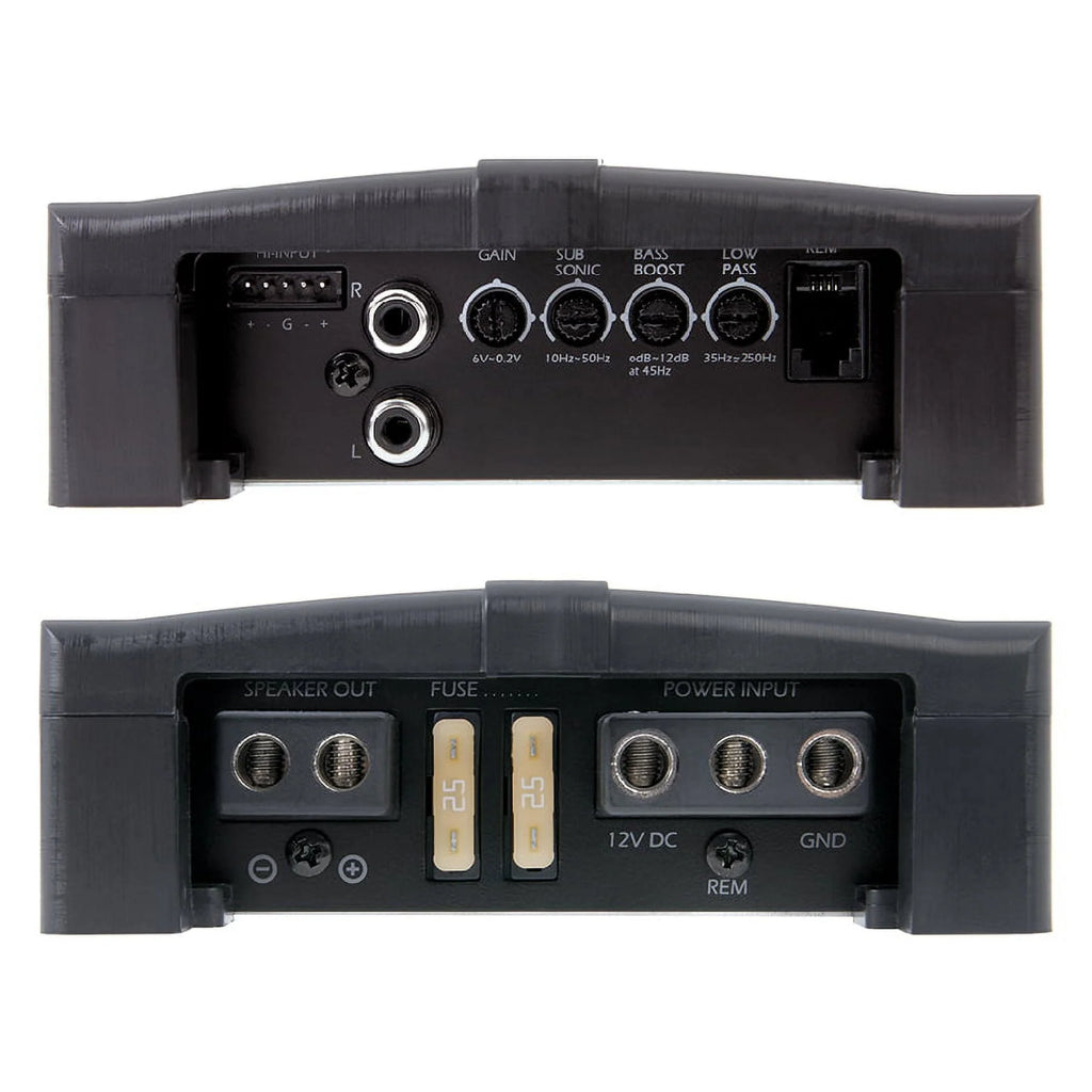 Amplificateur Power Acoustik RZR1-2500D | Amplificateur de caisson de basses 1 canal série RAZOR | Puissance maximale de 2 500 watts sous 2 ohms