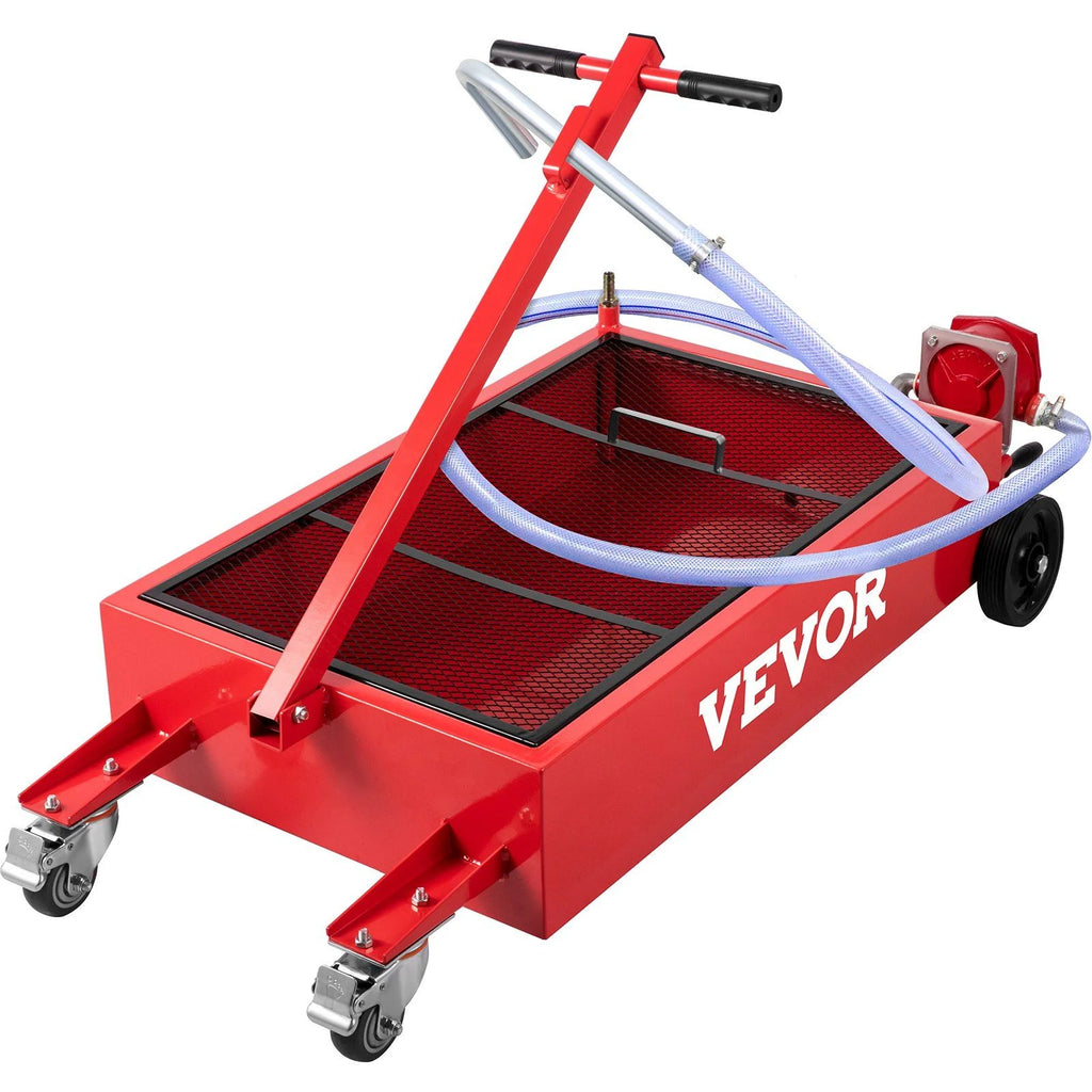 Grand bac de vidange d’huile de 20 gallons, capacité de 76 L, avec pompe, flexible et roulettes pivotantes, réservoir de faible hauteur pour vidange d’huile de voitures, VUS et camions