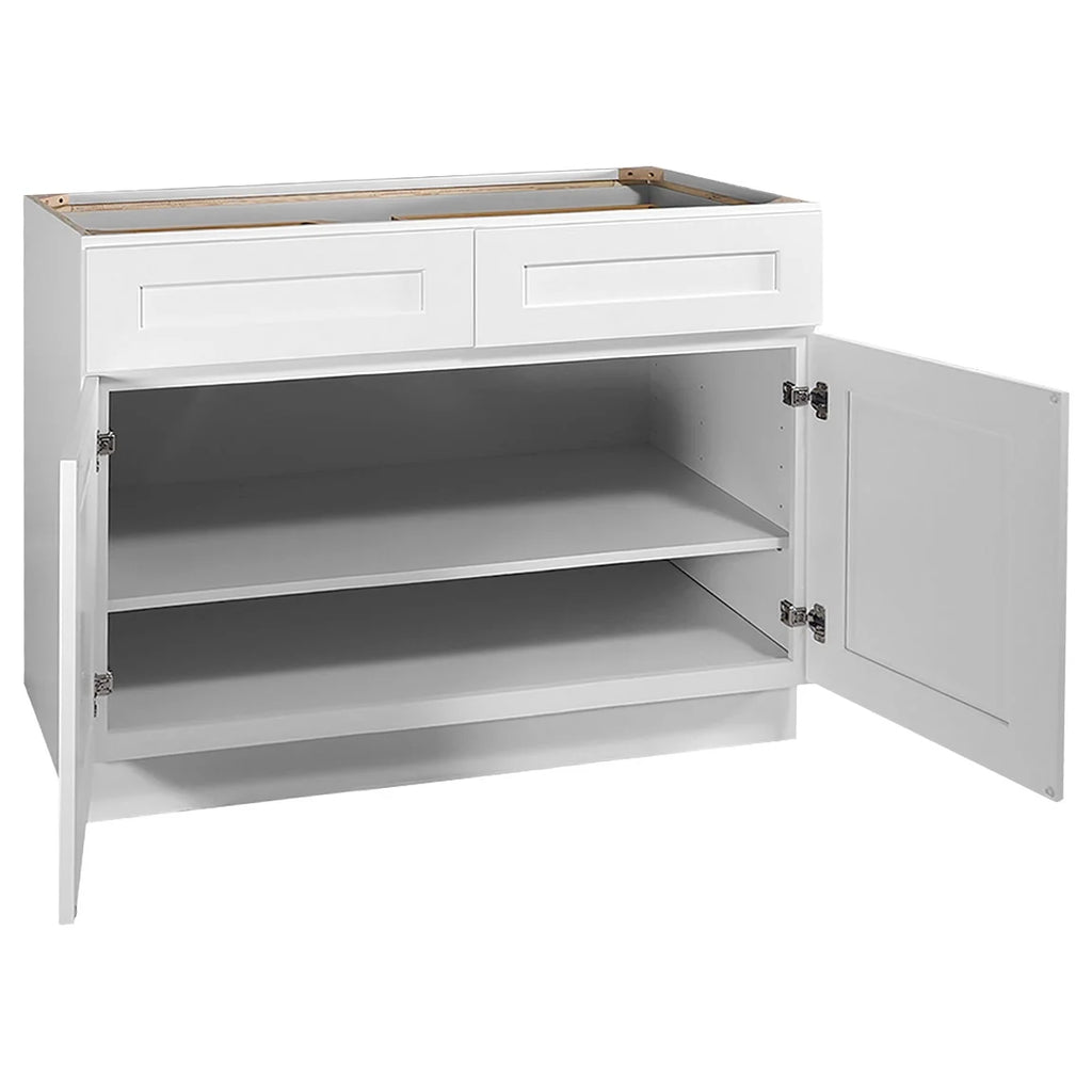 Design House Brookings Meuble bas de cuisine à assembler en bois Shaker, 2 portes et 2 tiroirs (48 x 34,5 x 24), blanc Sherwin Williams