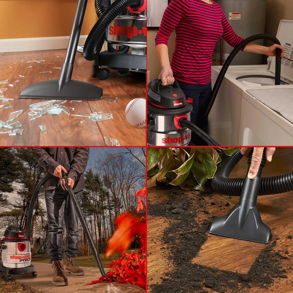 Shop-Vac 5989300, 20 litres, aspirateur électrique filaire eau et poussière 4,5 HP pour garage, argenté