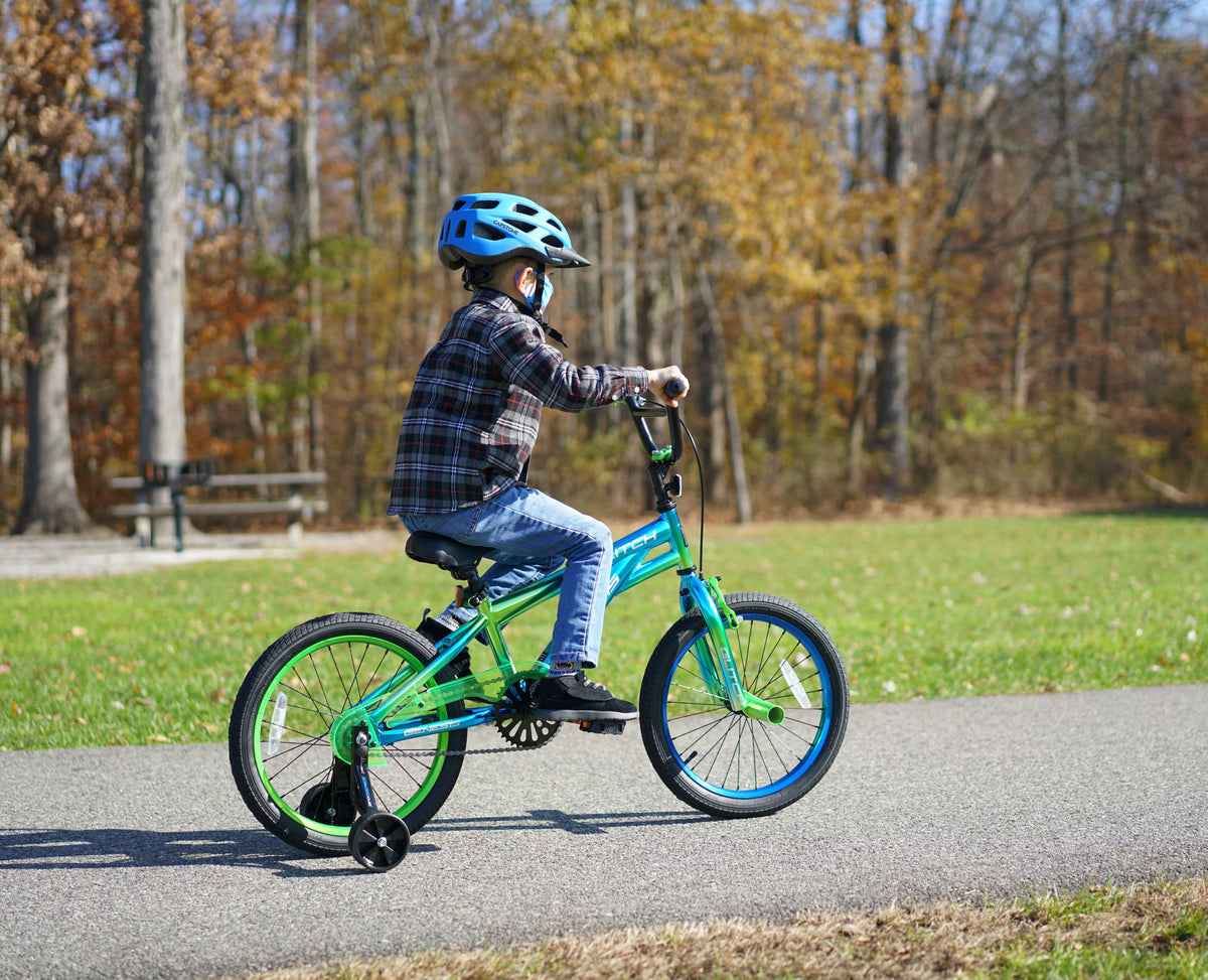 Vélo BMX Glitch Boy 18, Bleu/Vert