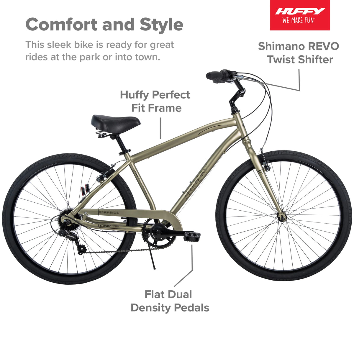 Vélo de confort pour homme Parkside SE 27,5 avec cadre à ajustement parfait, vert sauge