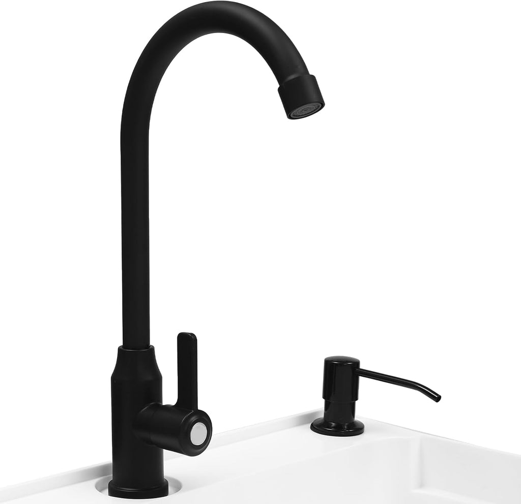 Évier utilitaire sur pied, cuve de buanderie extra-profonde, évier utilitaire en plastique sur pied pour sous-sol, buanderie, garage ou atelier (Blanc)