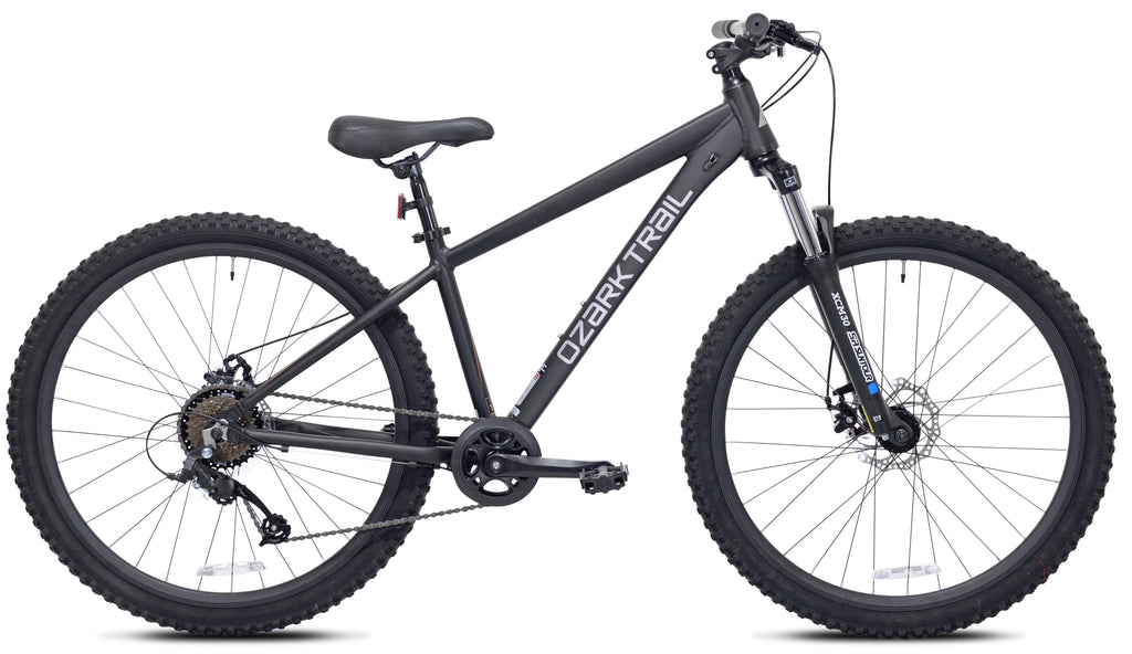 Vélo tout-terrain Ozark Trail 27.5 Vibe, Cadre petit, Convient aux cyclistes de 1,52 m à 1,68 m, Noir, Adulte, Unisexe