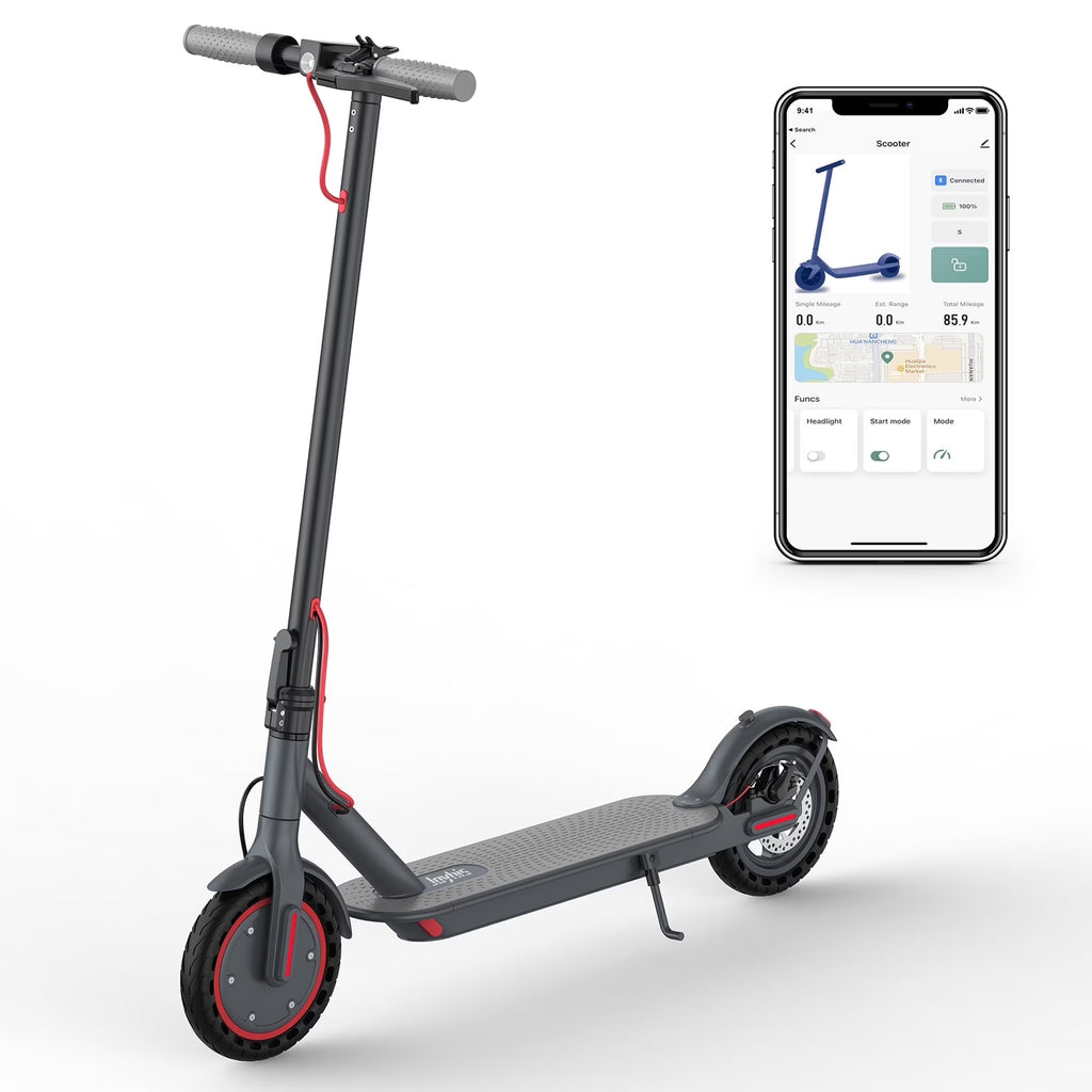Trottinette électrique JOYHIS J078 pour homme et femme, pneu plein 8,5 pouces, vitesse de 19 mi/h, moteur de 350 W, autonomie maximale de 21 miles, trottinette de ville pliable