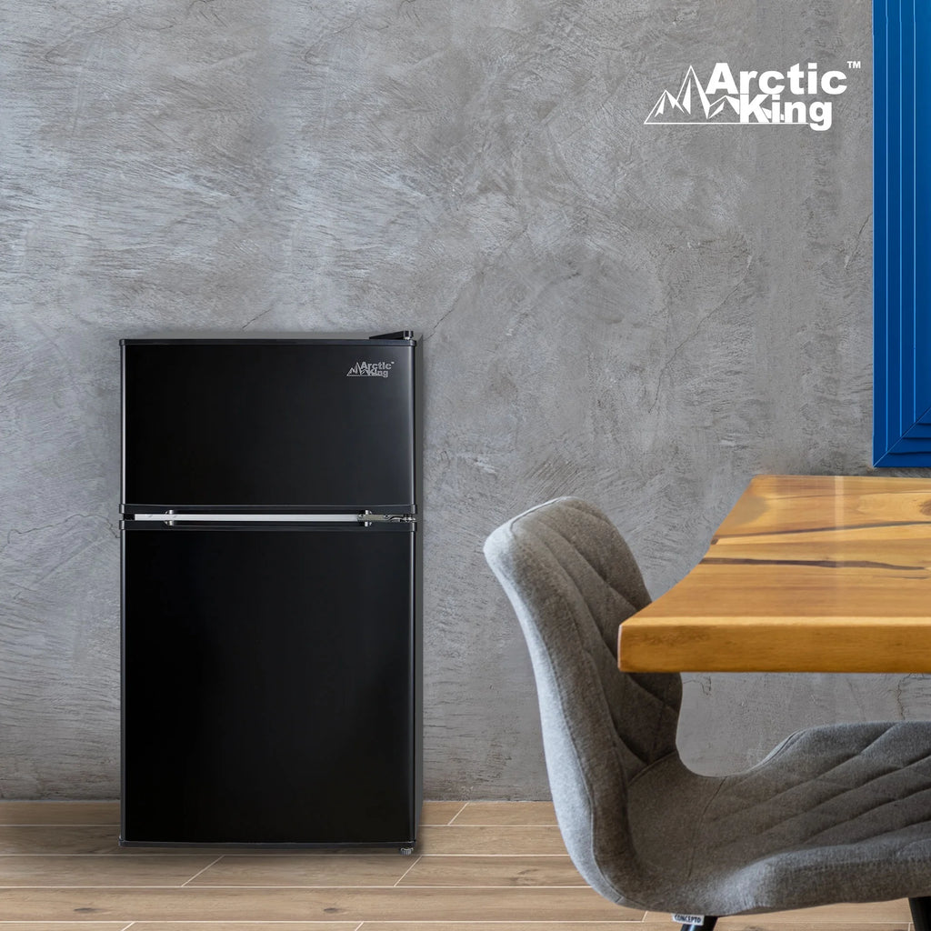 Mini-réfrigérateur Arctic King de 3,2 pi³, à deux portes avec congélateur, en acier inoxydable, certifié Energy Star