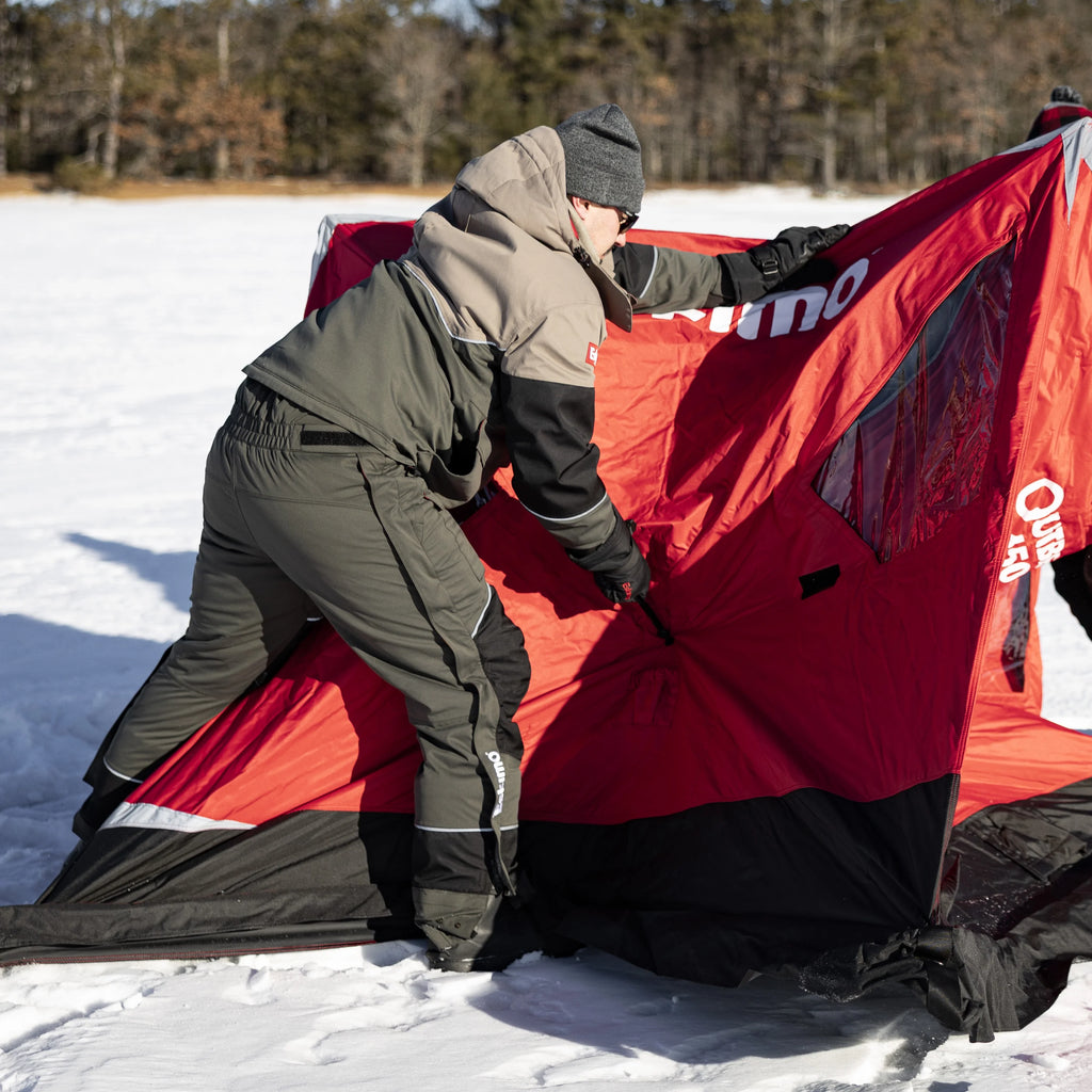 Eskimo? Outbreak 450XDP, Abri de pêche sur glace portable à ouverture rapide, 4-5 personnes, Rouge/Noir, 50450