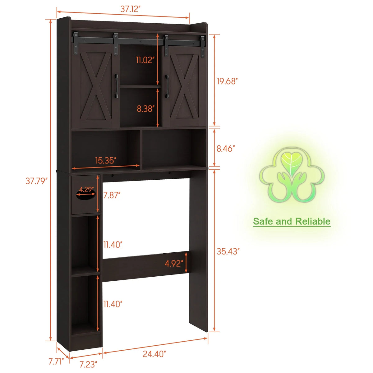 Meuble de rangement au-dessus des toilettes, meuble de rangement de style maisonnette au-dessus des toilettes avec portes coulissantesÉtagère de rangement gain de place pour toilettes, pour salle de bains, toilettes, buanderie
