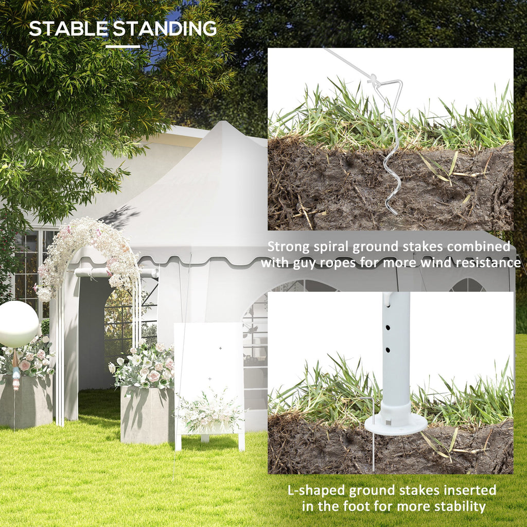 Outsunny 22,3' x 16,4' Tonnelles de réception blanches pour extérieur, portables