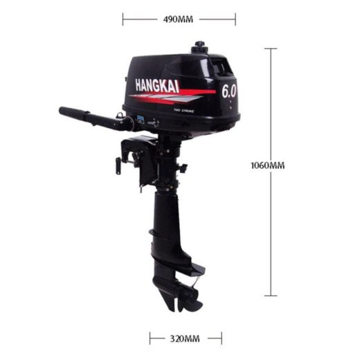 Moteur hors-bord premium de 6 CV pour bateaux de pêche – moteur 2 temps avec démarrage rapide et conception légère