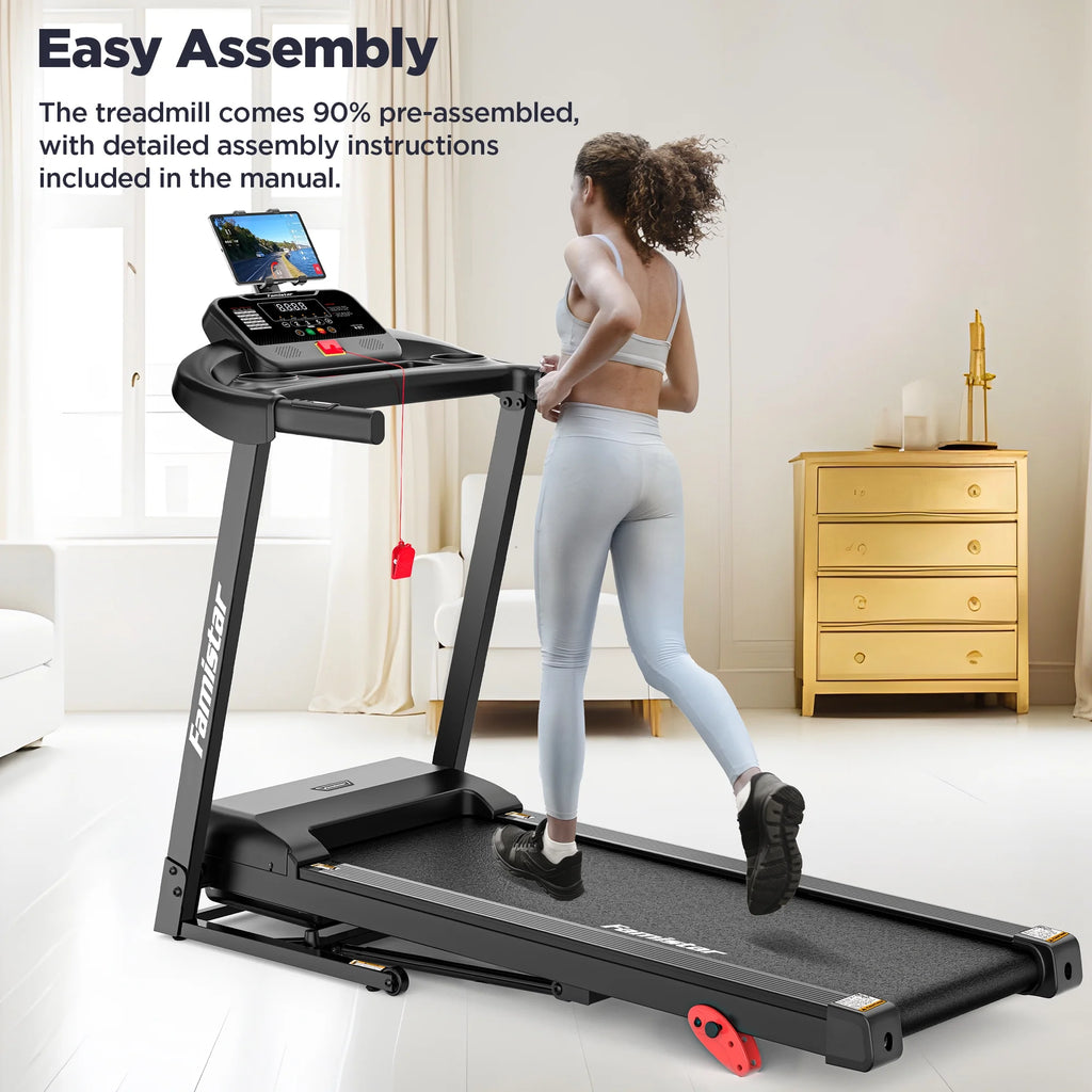 Tapis de course pliable avec inclinaison, tapis de course 3,5 CV pour la maison avec capacité de 330 lb, 71 programmes