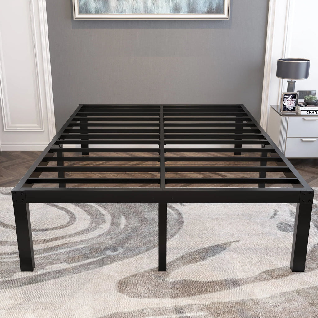yookare 18 Cadre de lit plateforme en métal robuste 4000 lbs, Queen