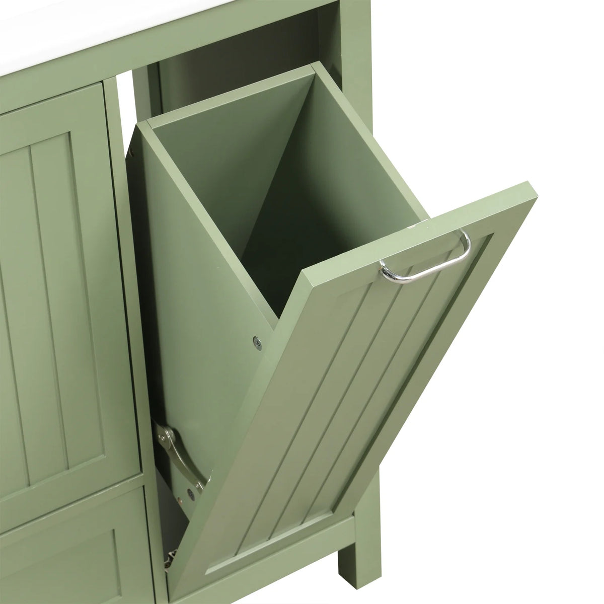 Meuble-lavabo de salle de bains Harper & Bright Designs 30 avec lavabo, armoire de salle de bains avec plateau en céramique, portes et tiroir de rangement multifonctionnels, vert