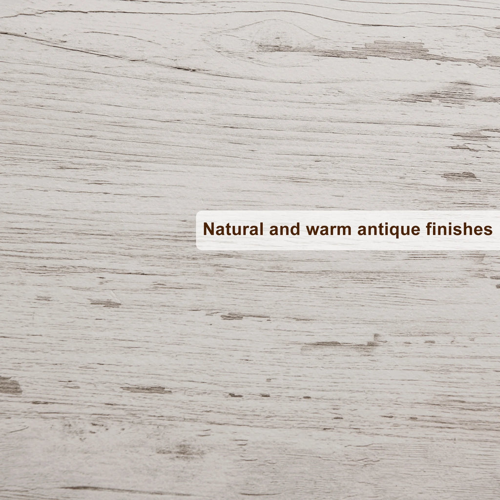 Commode Keywhat Farmhouse à 5 tiroirs pour chambre, meuble de rangement en bois pour salon, blanc antique
