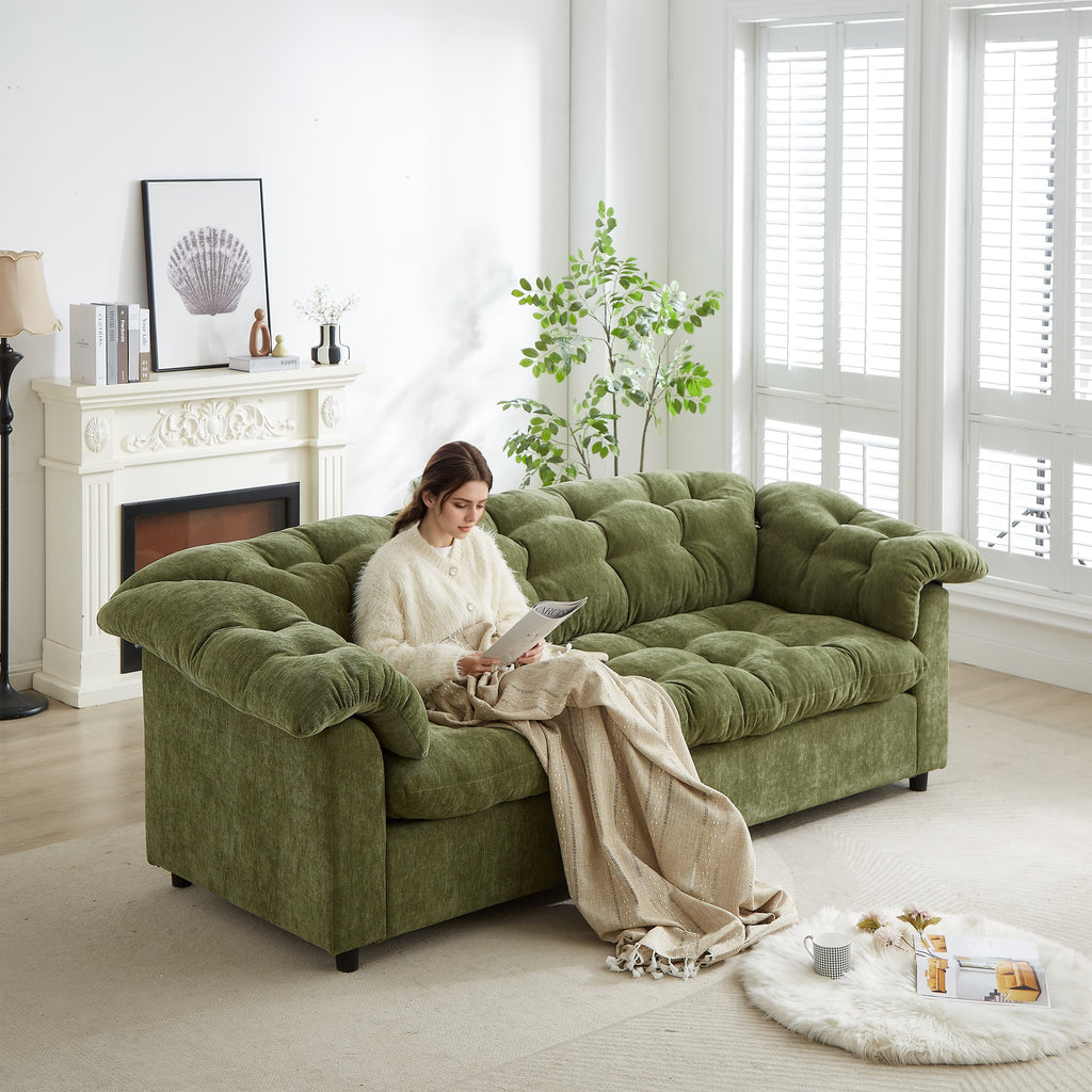 MAYEERTY Canapé 1 place en velours côtelé 55 po, sans assemblage, fauteuil convertible moderne et moelleux pour salon, chambre, espace détente et salle de projection (n'est pas un fauteuil pivotant.)