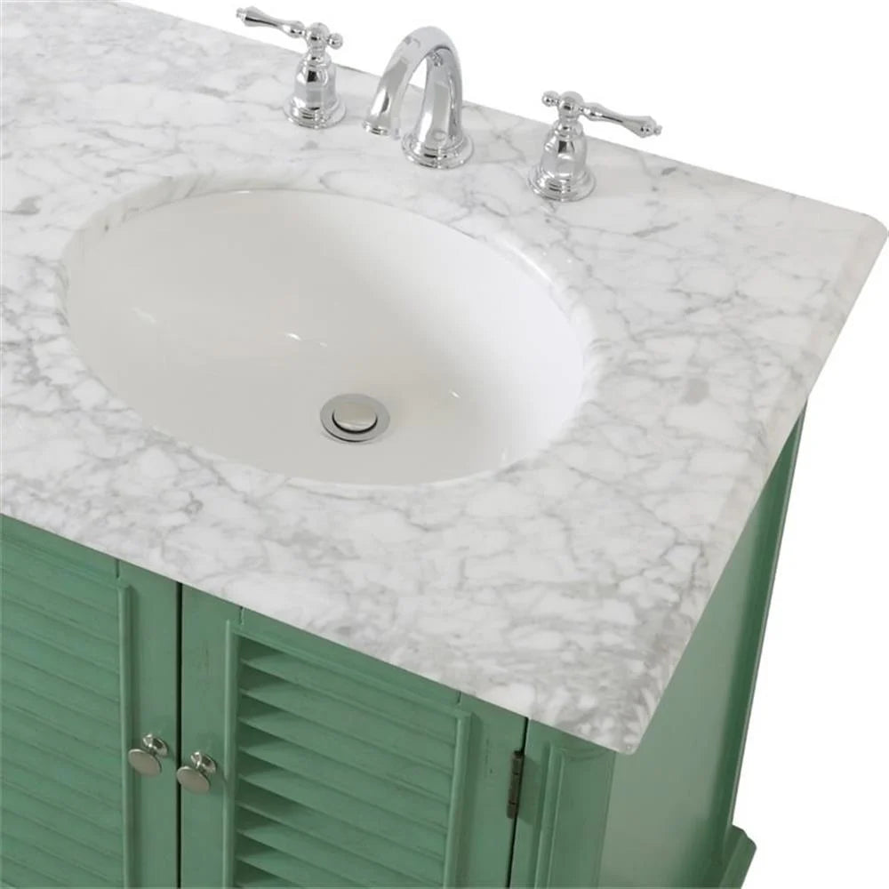 Meuble-lavabo double élégant de 60 pouces pour salle de bain, blanc antique