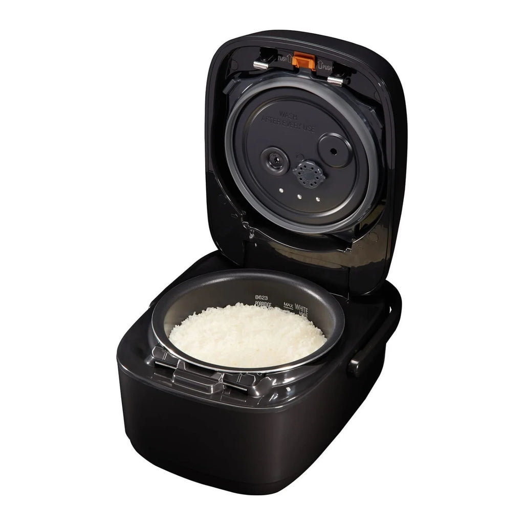 Cuiseur à riz à induction chauffante sous pression avec fonction maintien au chaud Zojirushi NW-JEC10BA, capacité de 5,5 tasses (noir)