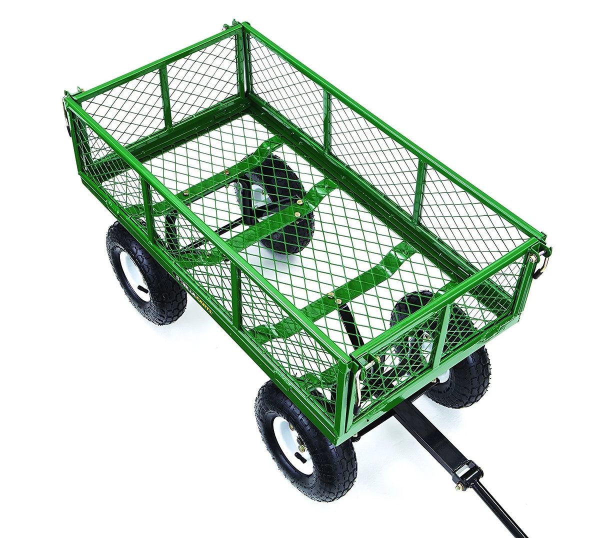 Chariot de jardin en maille d'acier Gorilla Carts GOR400 de 400 lb avec 10 pneus