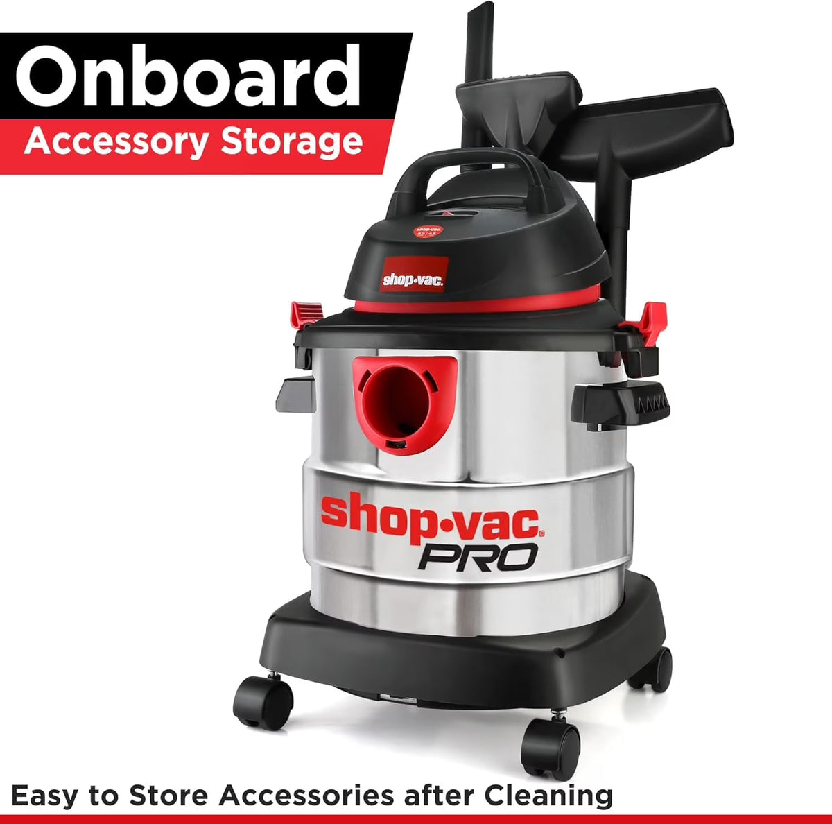 Shop-Vac 5989300, 20 litres, aspirateur électrique filaire eau et poussière 4,5 HP pour garage, argenté