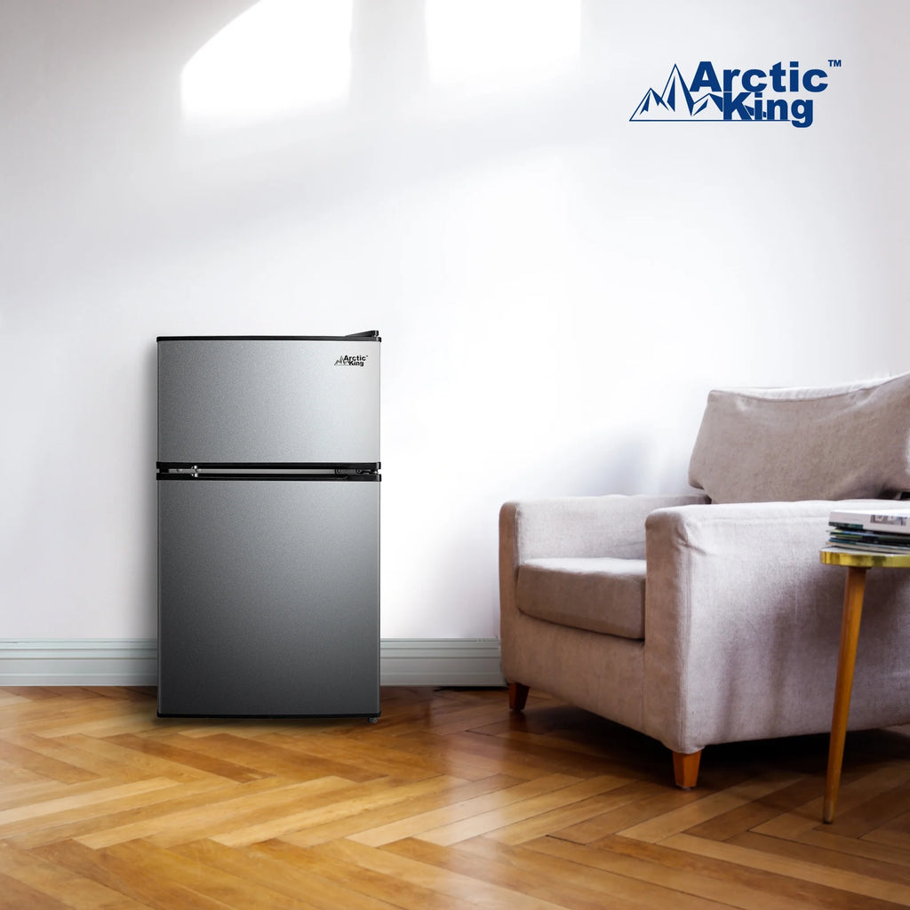Mini-réfrigérateur Arctic King de 3,2 pi³, à deux portes avec congélateur, en acier inoxydable, certifié Energy Star