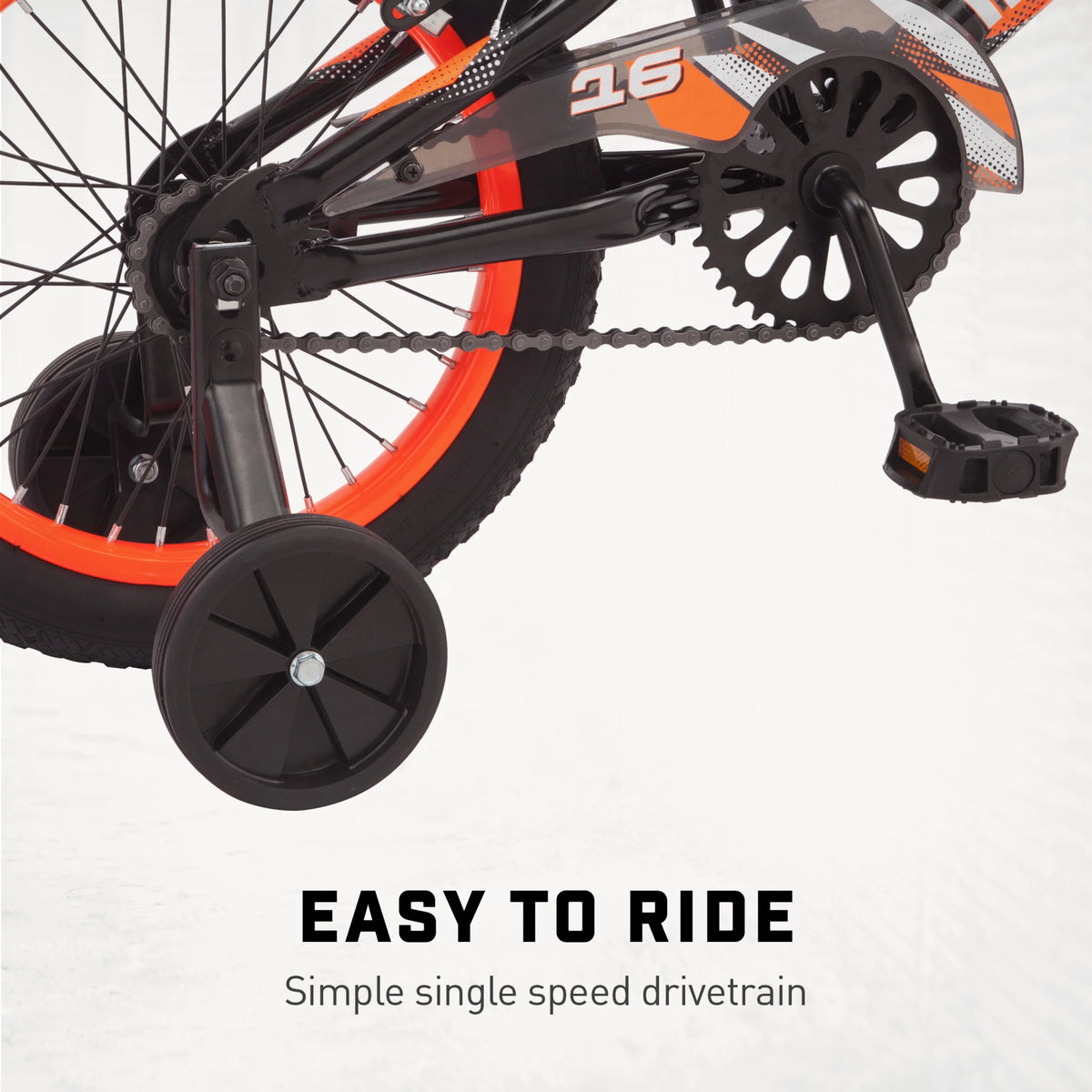 Vélo BMX Mutant 16 pour enfant, 3-5 ans, Noir & Orange