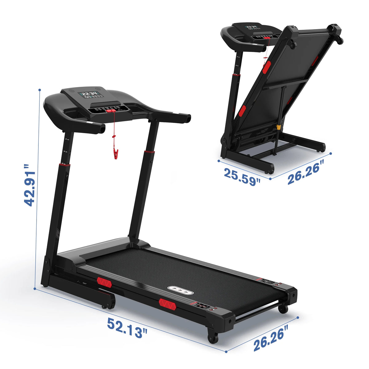 Tapis de course pliable Hapycity, inclinaison automatique de 15 %, capacité de 350 lb, Bluetooth, commande vocale, cardiofréquencemètre, pour la maison et le bureau