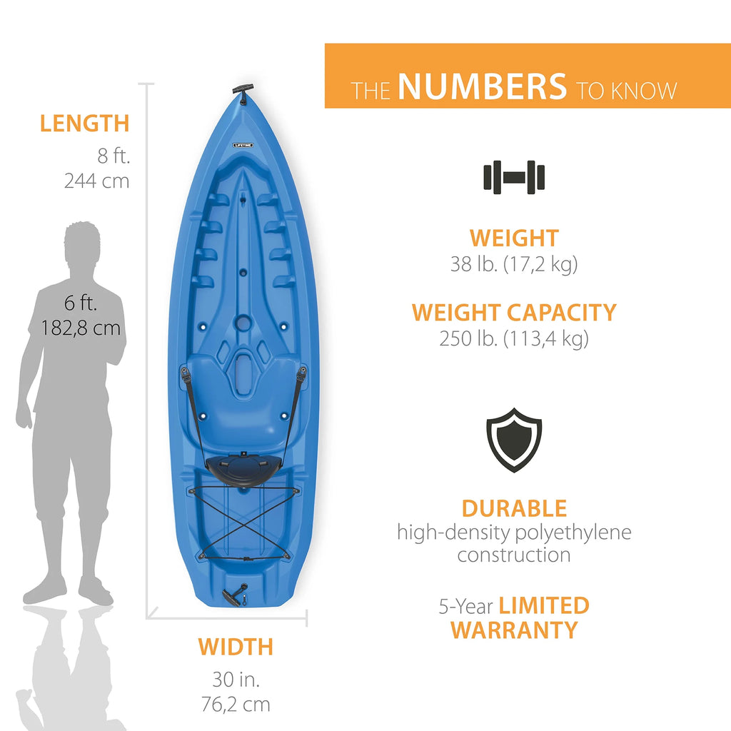Kayak Sit-On-Top Lifetime Lotus 8 pi, Bleu (90112)