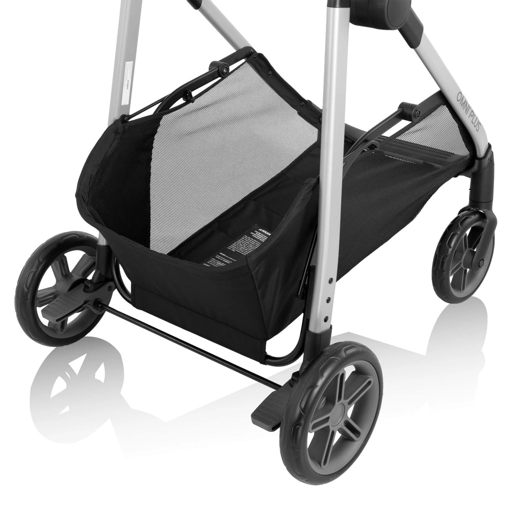 Système de voyage modulaire Evenflo Omni Plus avec siège auto pour bébé LiteMax Sport, gris Mylar, unisexe