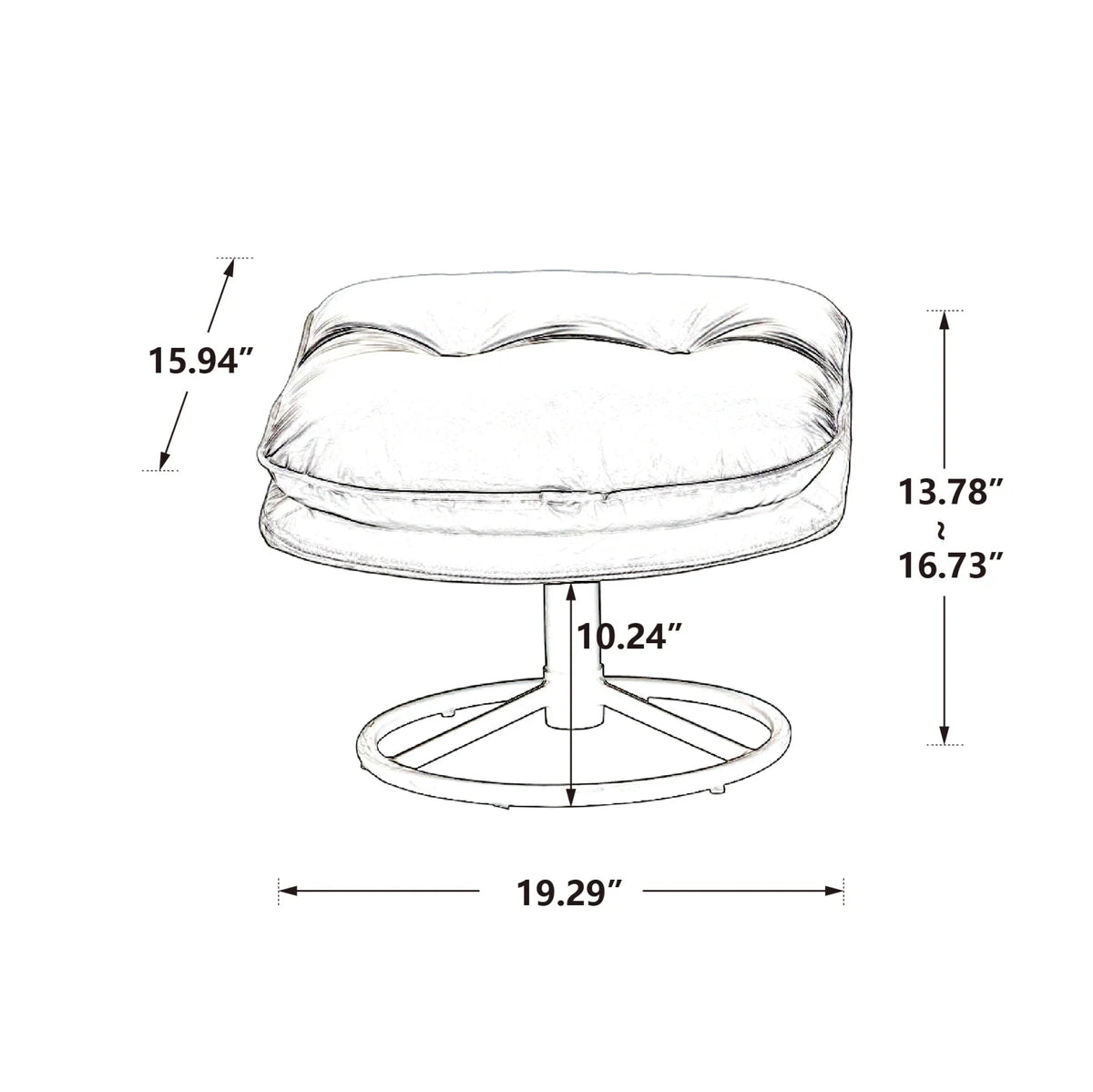 Fauteuil d'appoint pivotant en velours avec pouf, fauteuil méridienne moderne avec structure en métal et repose-pieds, fauteuil confortable pour la lecture, salon, chambre, bureau, bleu