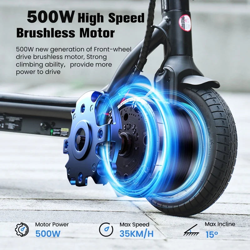 iScooter Electric Scooter Adult, 350W Motor, 21 Miles Long Range, 19 mph & 8.5 Pneumatic tire Folding Commuter Electric Scooter for Adults & Teens, Superior Performance Smart App & Dual Braking