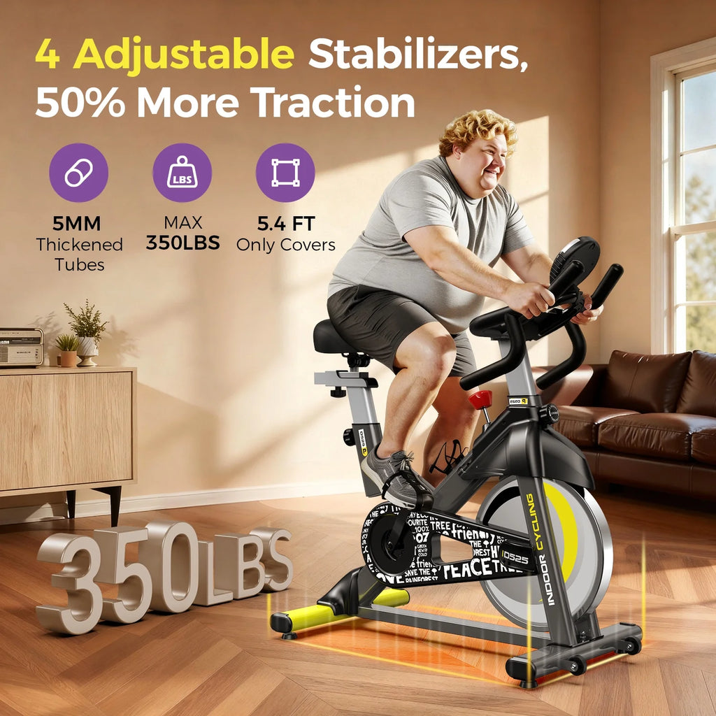Vélo d’appartement Pooboo, vélo d’intérieur avec résistance réglable pour le domicile ou le bureau, appareil de cardio-training supportant jusqu’à 159 kg